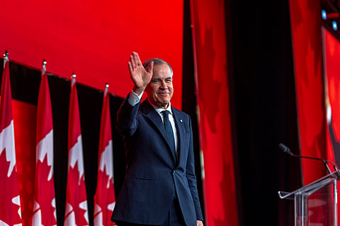 CANADIAN Prime Minister Mark Carney leaves the stage after speaking during the 2026 Liberal National Convention in Montreal, Canada, on 11 April 2026.