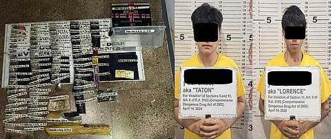 Recovered marijuana and vaping devices from two drug suspects identified as alias “Taton” (24) and “Lorence” (27) during a buy-bust operation conducted by the Quezon City Police District at around 1:50 AM on Tuesday, April 14, in Barangay Bagong Silangan, Quezon City.