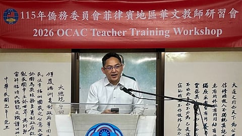 Director Eric Po-chih Chuang delivers the opening remarks during the 2026 Mandarin Teaching Workshop – Philippines Group.