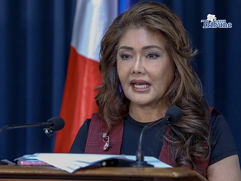 Senator Imee Marcos faced the press on Wednesday, 15 April, armed with a presentation, including screenshots of exchanges between her and VP Sara Duterte, as well as photos from preparations for the 2022 polls, to debunk Ramil Madriaga’s accusations that the Dutertes had a hand in the so-called term-sharing deal with her estranged brother, President Marcos Jr. 
