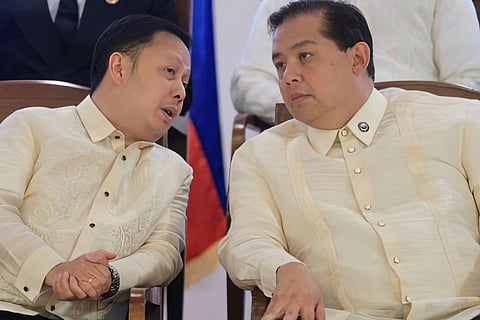 HAPPIER times Zaldy Co (left) leans in toward then-Speaker Martin Romualdez, in a moment that once suggested easy familiarity — long before their names would be entangled in controversy.