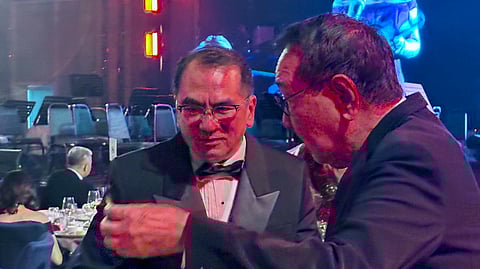 NILO Divina (left) with DAILY TRIBUNE publisher Wilfredo Fernandez during DivinaLaw’s 20th anniversary celebration at Shangri-La The Fort, highlighting two decades of legal excellence and strong media partnerships.