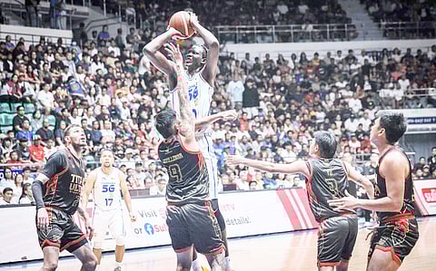 BOL Bol bangs in 50 points to go with 17 rebounds and six blocks to power TNT Tropang 5G to a 97-92 win over Titan Ultra in their PBA Commissioner’s Cup game on Saturday at the Ynares Center-Montalban in Rizal. 