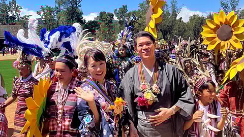 BLOSSOMS and bonds Japanese Ambassador Endo Kazuya (right in kimono) and Madame Endo Akiko (left of the Ambassador) take in the vibrant spectacle of the Panagbenga Festival Grand Floral Float Parade in Baguio City, where color and culture converge. Amid the celebration, Ambassador Endo lauded the city’s steady rise after the 1990 Luzon earthquake and voiced optimism that the Philippines-Japan Friendship 70th Anniversary will continue to flourish — much like the newly blooming sakura now gracing the city’s highlands.
