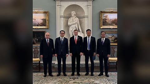 POSING for posterity as the Philippines formally joins the Pax Silica Declaration, a United States-led initiative seeking to build a secure, resilient, and innovation-driven silicon supply chain covering critical minerals, semiconductors, AI and advanced manufacturing are (from left): Philippine Ambassador to the United States Jose Manuel G. Romualdez, Department of Finance Secretary Frederick D. Go, US Undersecretary of State for Economic Affairs Jacob Helberg, Bases Conversion and Development Authority president and chief executive officer Joshua M. Bingcang, and Department of Trade and Industry Undersecretary for Industry Development and Trade Policy Group Ceferino S. Rodolfo.