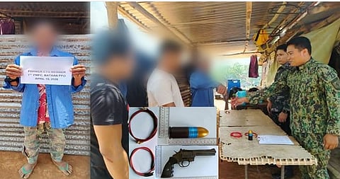 Former member of Lino Blas Command voluntarily surrenders to Bataan PNP with firearm and explosives on 19 April. 