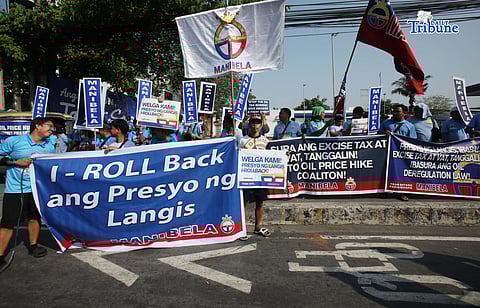 (April 21 2026) Various militant group stage a protest at Philcoa along Commonwealth Avenue  in, Quezon City, during a transport strike protest on Tuesday, April 21, 2026, calling attention to the impact of rising fuel prices. Photo/Analy Labor