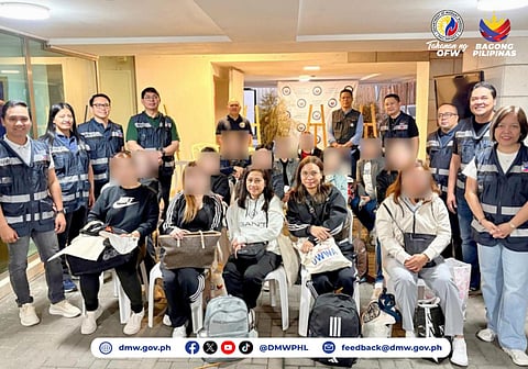 OFWs from Israel and Lebanon arrive in the Philippines on 21 April.