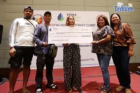 Vena Energy turns over a ₱1.4 million community fund to Indigenous Cultural Communities/Indigenous Peoples (ICCs/IPs) under a MOA and FPIC process for the Quezon Wind Power Project of Quezon Wind Energy Corp. during a ceremony in Quezon City on 21 April 2026. Present were NCIP Region IV-A Director Dr. Carlos P. Buasen Jr., Vena Energy Business Development Head Mia Jarumayan, IPMR Daraitan Nila Grace Pranada, Dumagat Remontado IPO TRADEVI Chairperson Eleonor Atencio, and representatives of Dumagat/Remontado groups from Tanay, Rizal.
