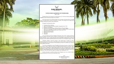 SAN MIGUEL PROPERTIES: Notice of Regular Meeting of Stockholders