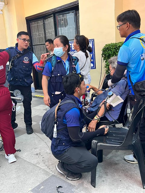 A devotee who fainted during the celebration of the centennial canonical coronation of the image at the Minor Basilica of Our Lady of the Rosary of Manaoag was attended by a medical team after she was exposed to the scorching heat of the sun on Wednesday.