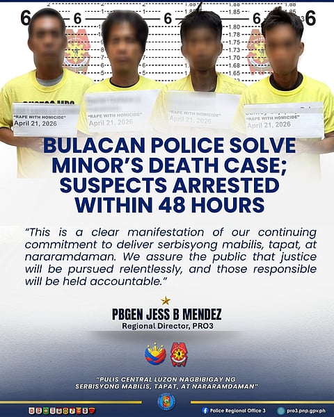 Four arrested for killing a minor in Bustos