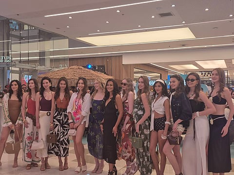 Actress Iza Calzado with models showcasing some pieces of Sm Woman Active's new swimwear line