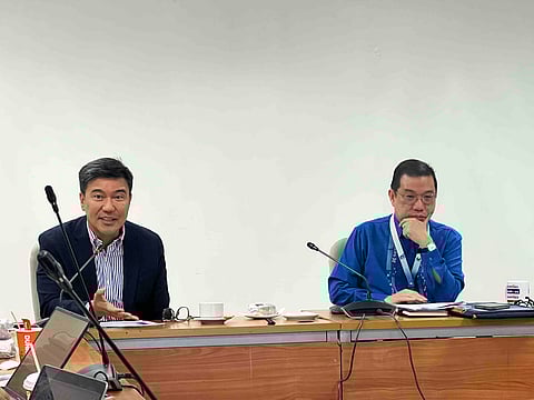 BCDA president and CEO Engr. Joshua Bingcang (left) and Board of Investments managing head and DTI Undersecretary Ceferino Rodolfo inform the media in a press conference on Friday, 24 April 2026 that the 1,618-hectare Pax Silica Declaration of the United States is targeted for launching at the New Clark City before the end of President Ferdinand Marcos Jr.'s term.