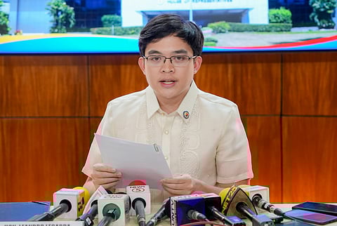 Batangas 1st District Rep. Leandro Legarda Leviste during a press conference at the House of Representatives this Friday afternoon.
