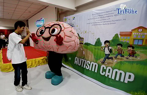 (April 25 2026) Children with the autism spectrum enjoy performing and playing the mascot with their parents as they join the Philippine Children’s Medical Center 3rd Autism Camp, a series of lectures and workshops for parents, a community effort that brings together families, health professionals, and advocates in one setting. And also to support, Inspire, Nurture: Autism Empowering Guardians. during the launching held at PCMC hospital in Quezon City on Saturday April 25 2026. With the volunteers Neurodevelopmental Pediatrics teachers.  Photo/Analy Labor