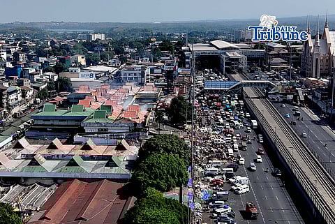 (April 25 2026) Aerial shot of the 5th alarm fire that hit Commonwealth Market in Quezon City on Saturday Morning April 25 2026. Photo/Analy Labor
