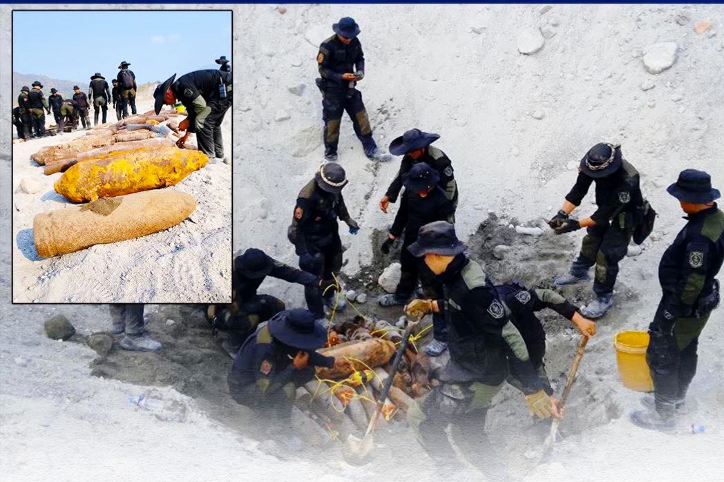 Some unexploded bombs and other hazardous explosive materials were safely disposed during a controlled operation conducted at a military range in Capas, Tarlac on April 24, 2026.