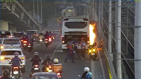 EDSA-Ortigas flyover closes after tourist bus fire