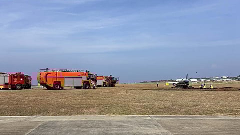 EMERGENCY mode on A controlled chaos unfolds on the tarmac of Laguindingan International Airport as responders converge on a simulated crash site — sirens, smoke and split-second decisions turning rehearsal into readiness.