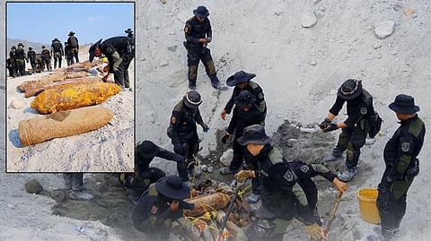 THE Philippine National Police conducts a controlled disposal of assorted unexploded ordnance and hazardous explosive materials at a military range in Capas, Tarlac on 24 April, ensuring the safe neutralization of potential threats.
