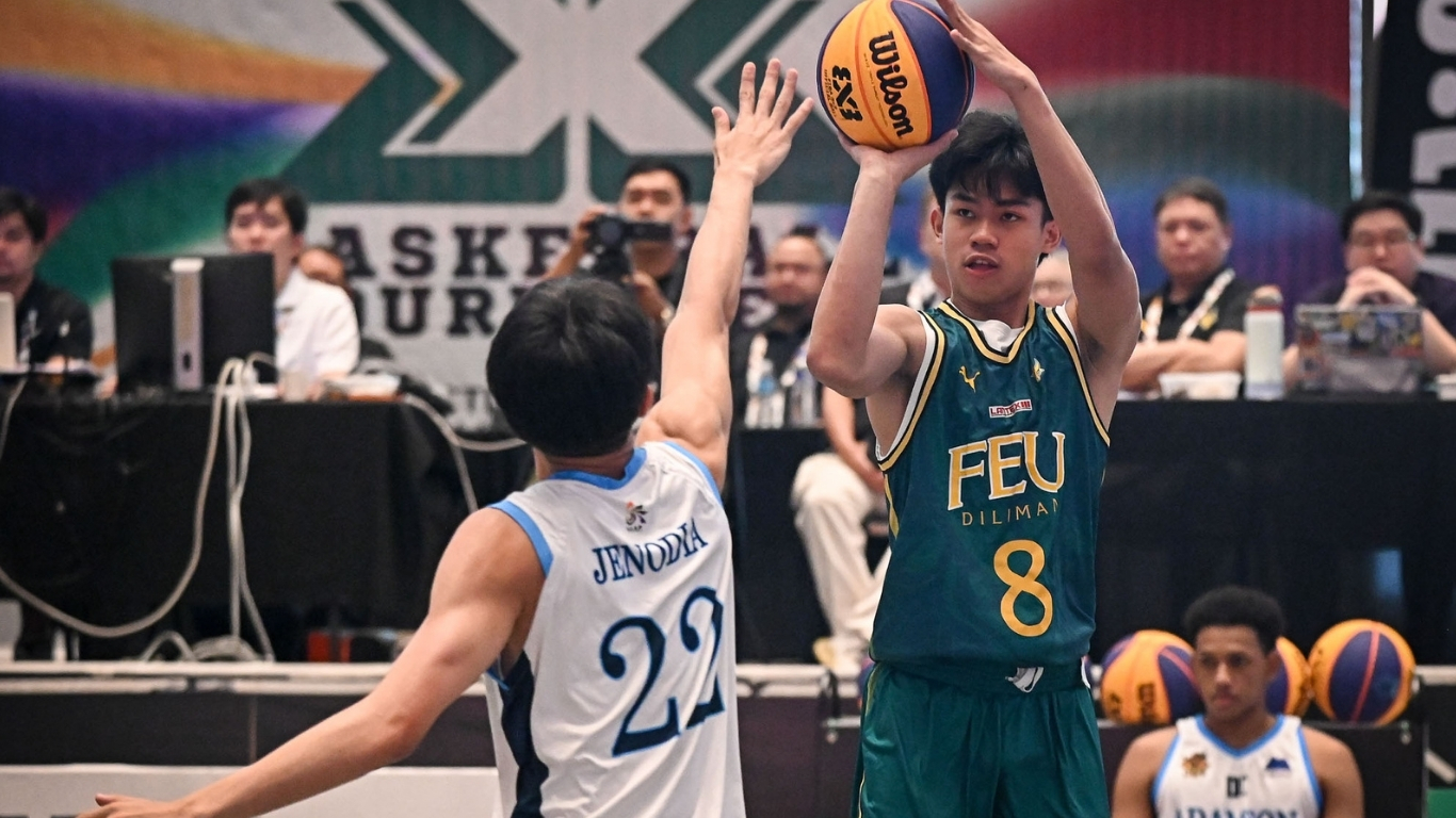 CABS Cabonillas displays his shooting touch en tote to lifting the FEU-D Baby Tamaraws to a 22-9 win over the Adamson Baby Falcons in the opening salvo of the UAAP Season 88 high school 3x3 basketball tournament.