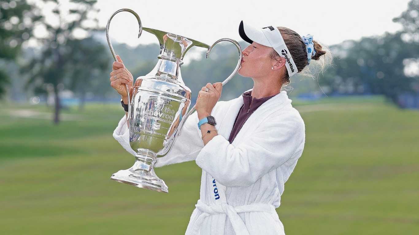 NELLY Korda secures her third major title after rolling into a five-stroke win in the LPGA Chevron Championship on Sunday.