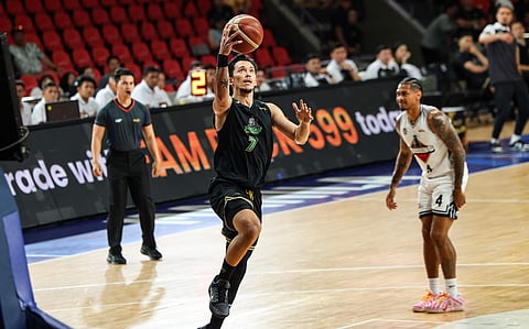 JENNING Leung erupts for 30 points to power Macau to a 123-119 victory over Blackwater in the PBA Commissioner’s Cup on Tuesday. 