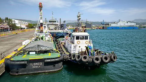 Various kinds of boats are docked at the Port of Subic. 
