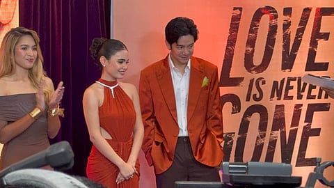 Joshua Garcia and Ivana Alawi at the blue carpet screening for Love Is Never Gone