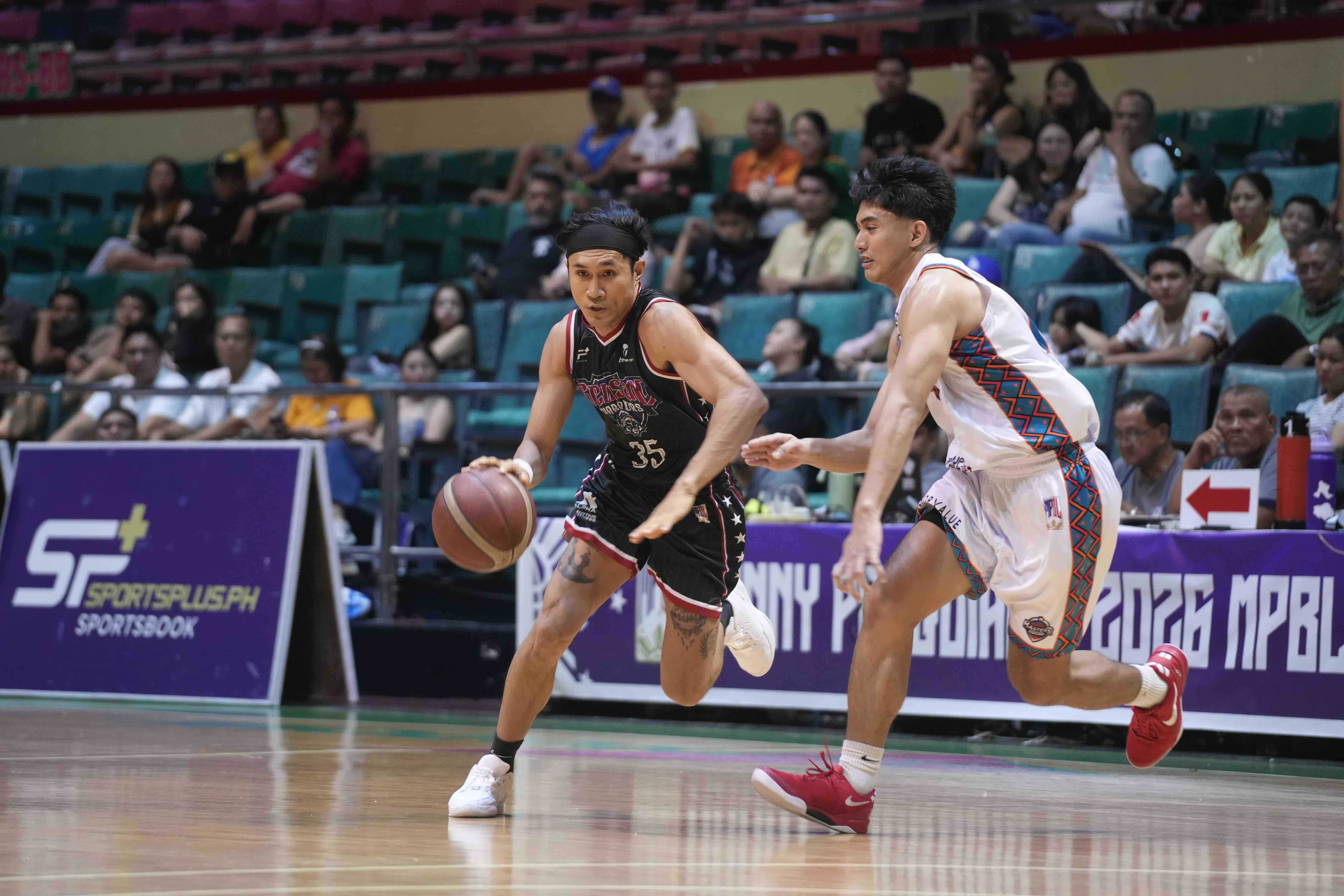 HESED Gabo and the Gensan Warriors dominate the Bacolod Masskara, 108-77, to gain a share of the lead in the MPBL 2026 Season at the Pasay Astrodome on Tuesday.