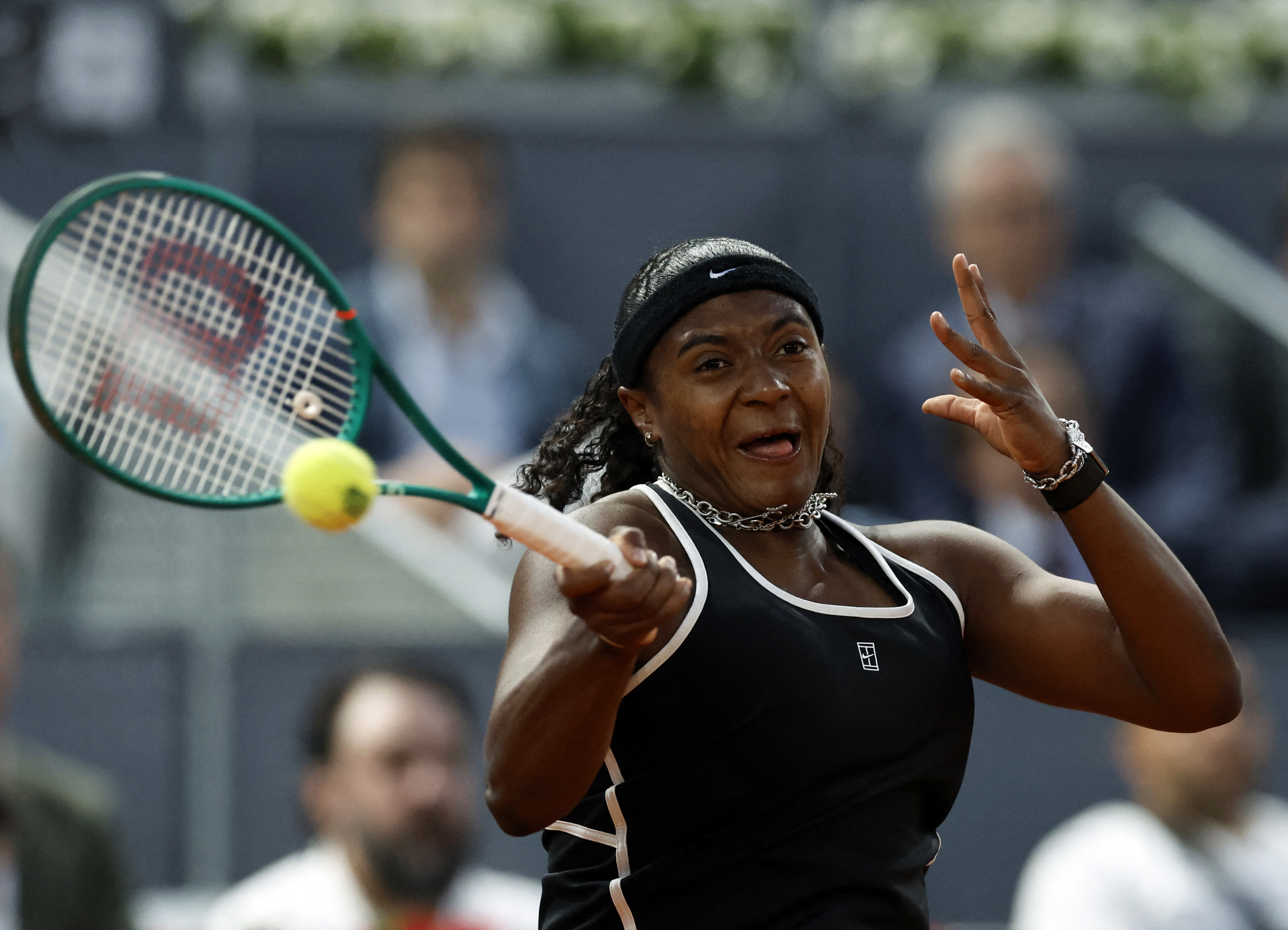 HAILEY Baptiste delivers an emphatic performance to eke out a 2-6, 6-2, 7-6 (8/6) win over reigning champion Aryna Sabalenka in the quarterfinals of the Madrid Open women’s singles event.