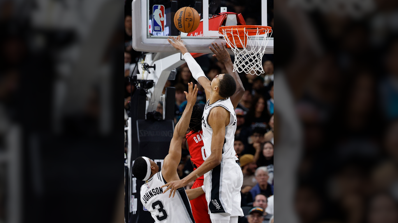 VICTOR Wembanyama asserts his defensive presence to lead the San Antonio Spurs to a 114-95 win over the Portland Trail Blazers to punch a ticket to the second round of the NBA Western Conference playoffs.