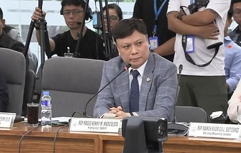 SAGIP Partylist Rep. Paolo Marcoleta during the impeachment proceedings of the House Committee on Justice this Wednesday.