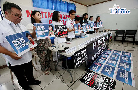 (April 29 2026) Relatives and friends of the victims of AFP and NPA clash in Toboso, Negros Occidental emotional call for justice and proper investigation into the recent clash of alleged encounter, during the press conference held in Quezon City, on Wednesday April 29 2026. Photo/Analy Labor  