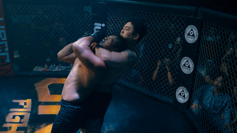 DEOK-JIN Seo dominates Henry Anduque during their URCC bout recently at the URCC Fight Club at the G Side Night Club in Tomas Morato, Quezon City.