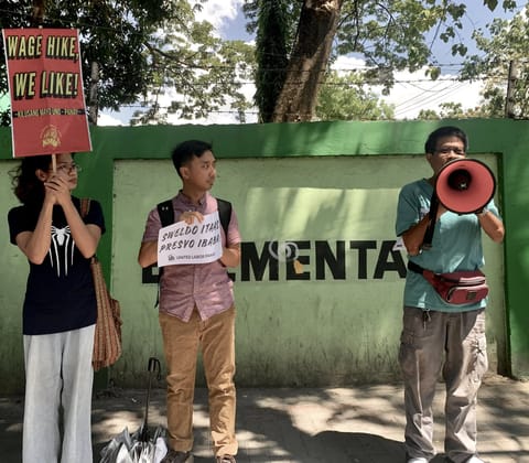  Solidarity on the Streets — Labor groups and allied organizations, joined by former Raoul Manuel, stage a protest action urging immediate wage increases for struggling workers.