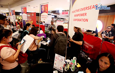 (May 01 2026) Job seekers flock at Robinsons Mall in Ortigas on Friday May 1 2026, organize by the Department of Migrant Workers (DMW) in celebration of the 124th Philippine Labor Day, the event featured approximately 3,451 job openings in fields such as healthcare, medicine, engineering, technical trades, construction, and manufacturing. The initiative is part of a wider reintegration effort designed to link returning overseas Filipino workers (OFWs) with government-supported employment opportunities. Photo/Analy Labor