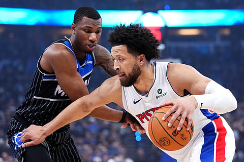 Cade Cunningham fires 32 points and grabs 10 rebounds as the Detroit Pistons score a 93-79 win over the Orlando Magic to force a Game 7 in the NBA playoffs.

