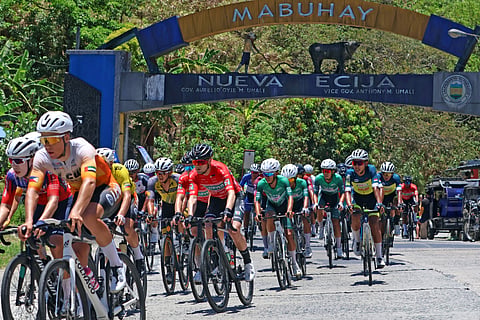 Riders make their move in Stage 4 of the MPTC Tour of Luzon 2026 on Saturday at the Nueva Ecija border.  