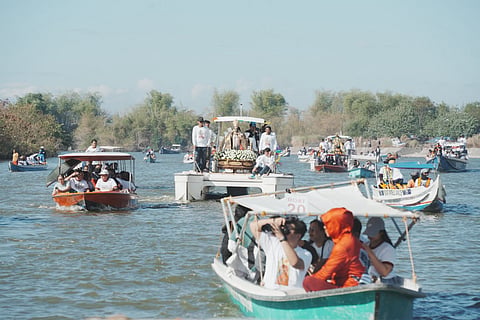 Some 1,000 devotees flocked the first fluvial parade or the "Libad Apu Sto. Cristo" to kickstart the Sampaguita Festival 2026 in Lubao, Pampanga on May 1, 2026.