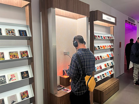 A CUSTOMER shops at the Audible Story House in New York, on 30 April 2026. 