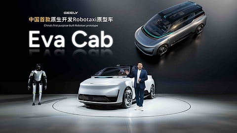 GEELY showed the EVA Cab robotaxi prototype at Auto China 2026 as part of its direction into AI-driven mobility.