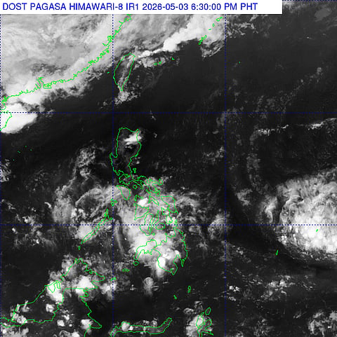 Satellite image of the Philippines captured by the HIMAWARI weather satellite Sunday, around 6:30 PM PHT. 