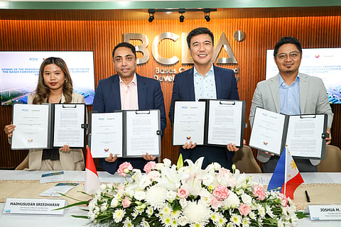 Esyasoft Executive Assistant to the CEO for Southeast Asia Selvi Aprilia, Esyasoft Technologies Southeast Asia Chief Executive Officer Madhususan Sreedharan, BCDA President and CEO Engr. Joshua M. Bingcang, OIC SVP for Conversion and Development Engr. Mark P. Torres.