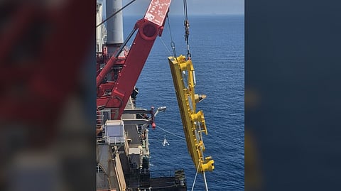 FROM installation to seabed placement A J-lay Flowline End Terminal is carefully lowered from the Audacia pipelay vessel and precisely installed on the seabed at a depth of 690 meters. The FLET serves as a critical connection point between subsea flowlines and production infrastructure, marking a key milestone in the integration of the Malampaya Phase 4 subsea system and enabling the safe and efficient transport of natural gas.