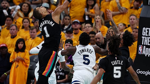 VICTOR Wembanyama is being accused by the Minnesota Timberwolves of illegal goaltending violations during Game 1 of their NBA Western Conference playoffs series.