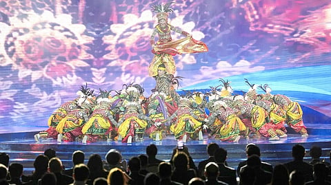 DANCERS perform during the opening ceremony of the 48th Association of Southeast Asian Nations summit in Cebu, central Philippines on Friday.