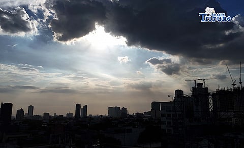(May 08 2026) Dark clouds seen some parts of Quezon City on Friday May 8 2026,  as some area are affected by moderate to heavy rain fall which may persist in the next two hours following a thunder storm advisory by the QCDRRMO and state weather bureau PAGASA around 3:10 PM. Photo/Analy Labor
