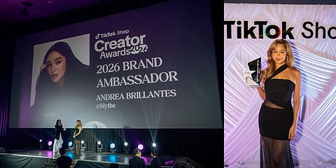 ANDREA Brillantes receives the Gen Z CEO Celebrity of the Year award at the 2026 TikTok Shop Creator Awards in recognition of her success as a creator-entrepreneur through her beauty brand Lucky Beauty.